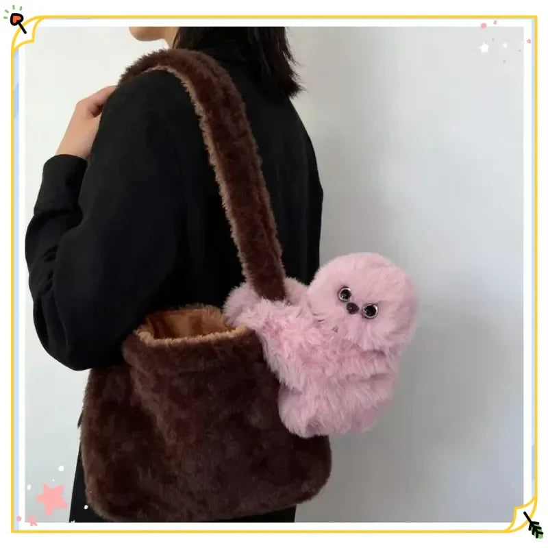 Pink Mirumi on a bag
